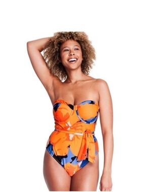 Tabitha Brown X Target Floral Print Underwire Tie-front One Piece Size 24W